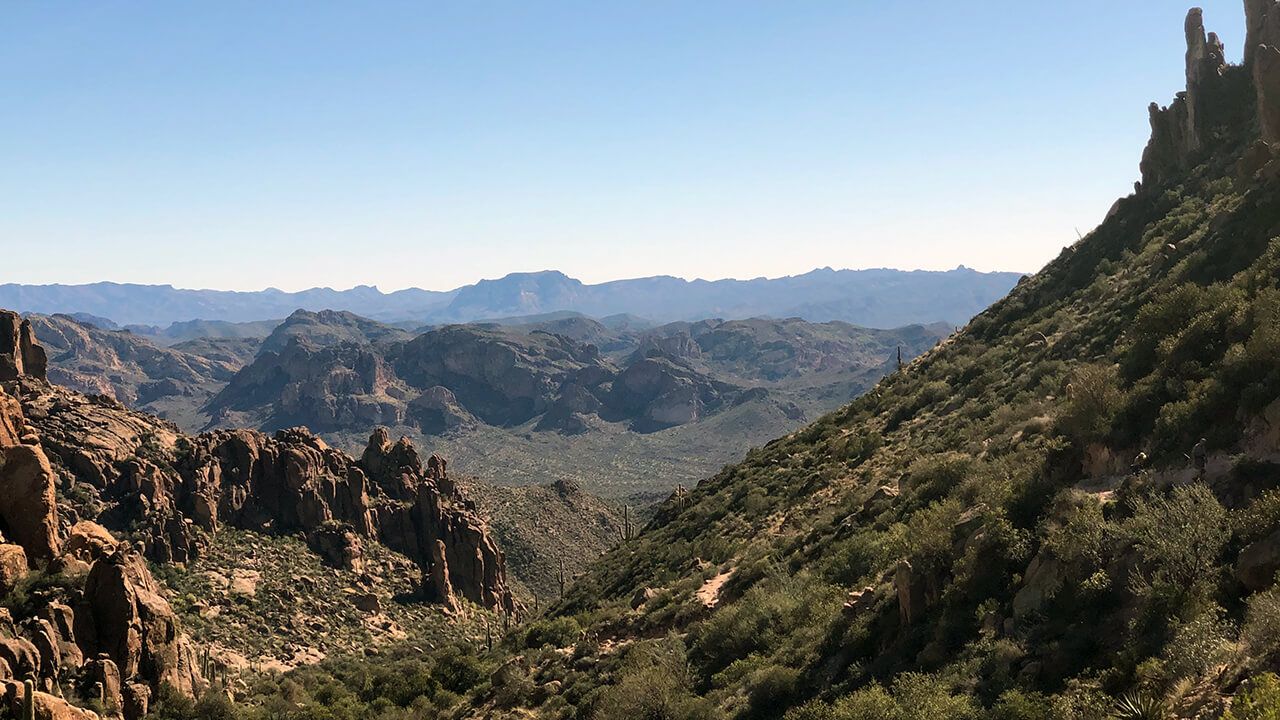 Canyon hiking up Peralta trail to Fremont Saddle.