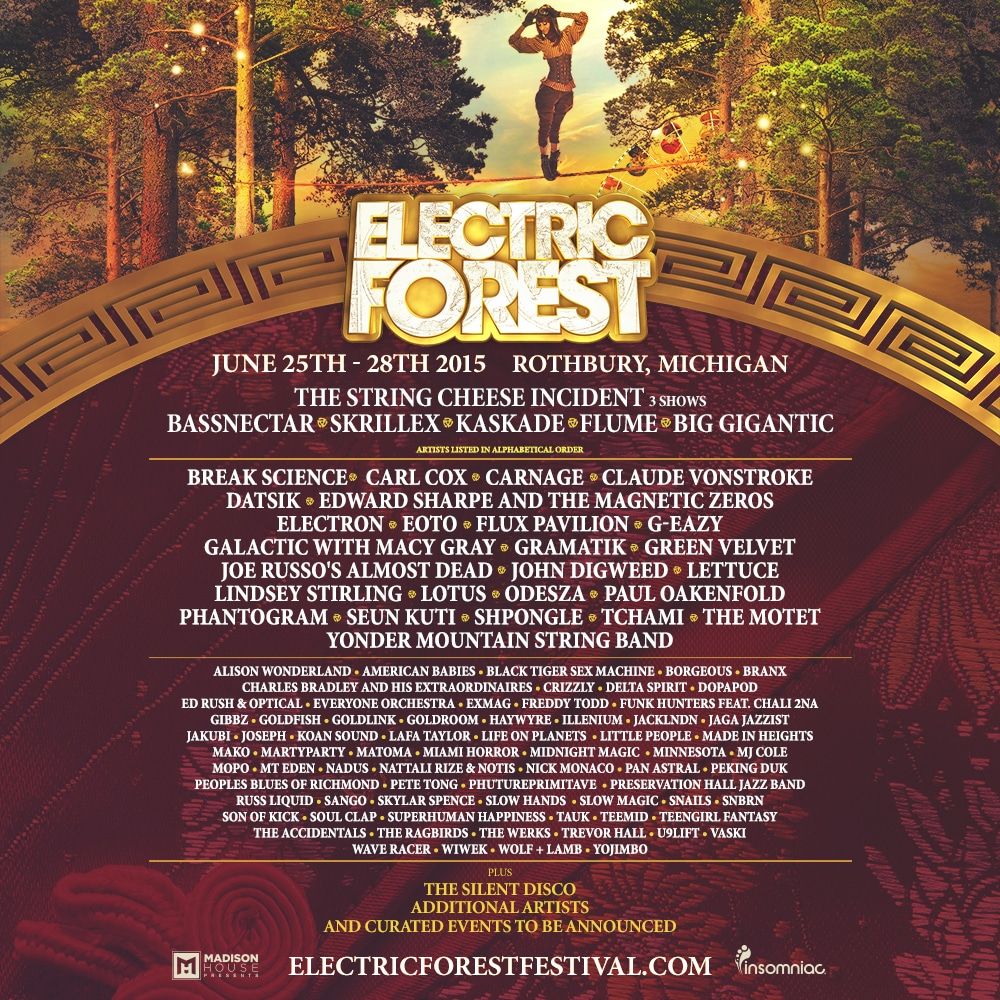 Eletric Forest 2015 Lineup poster