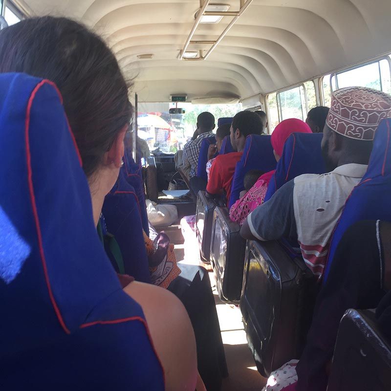 Rising the local bus in Tanzania