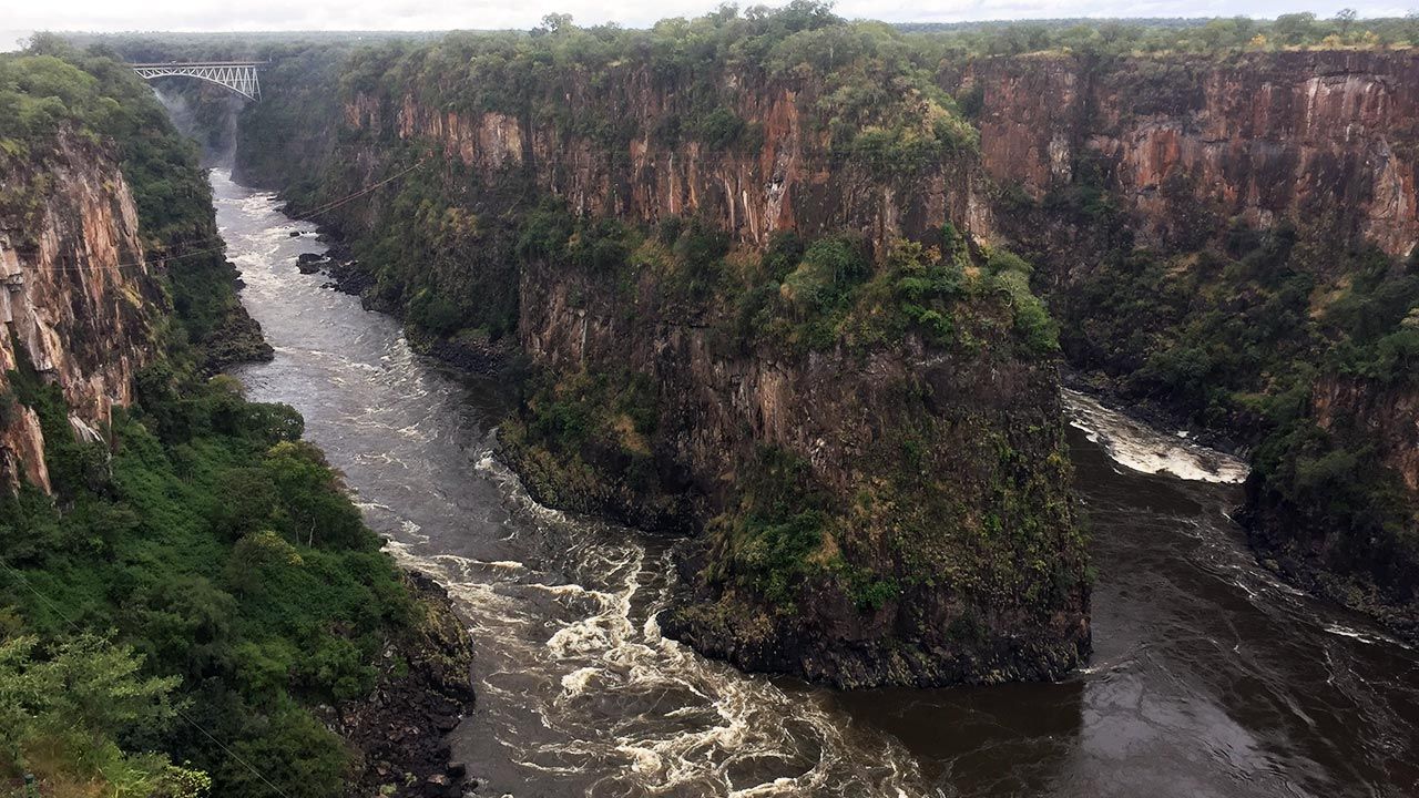 View from above of Zambezi River